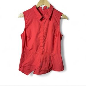 Antonio Melani Coral Sleeveless Asymmetrical Peplum Blouse Top Size M